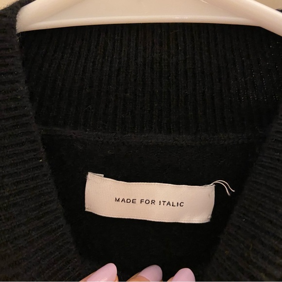 Italic Black Mockneck Cashmere Sweater - Picture 6 of 8